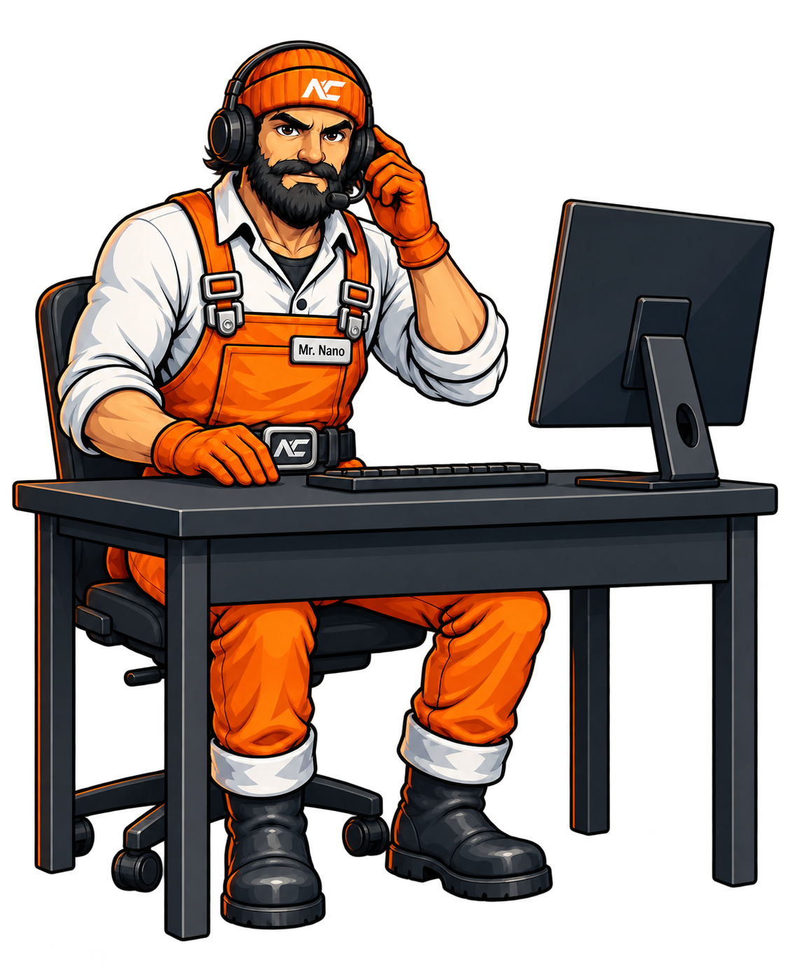 Mr. Nano at the Nano Cheats support desk